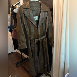 1970’s Brown Leather Trench Coat